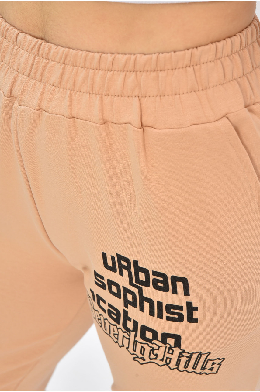 Спортивні штани жіночі бежевого кольору 204904