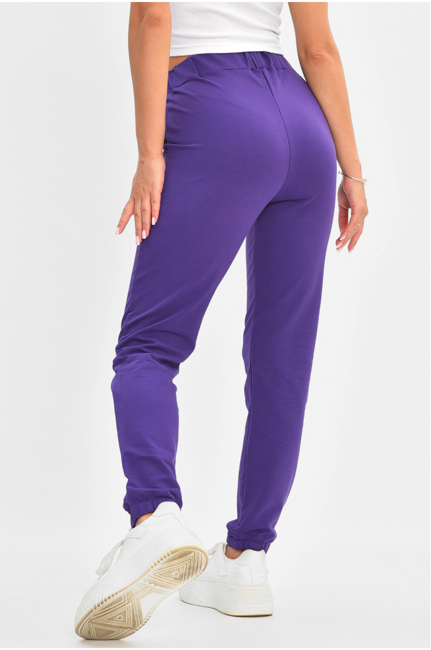 Спортивні штани жіночі фіолетового кольору з поясною сумкою 204908 Спортивні штани жіночі фіолетового кольору з поясною сумкою 204908