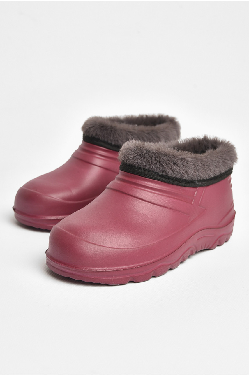 Галоші дитячі на флісі бордового кольору Payas 204910