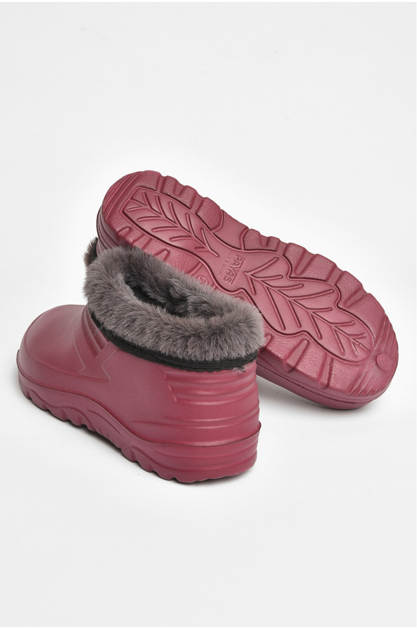 Галоші дитячі на флісі бордового кольору Payas 204910