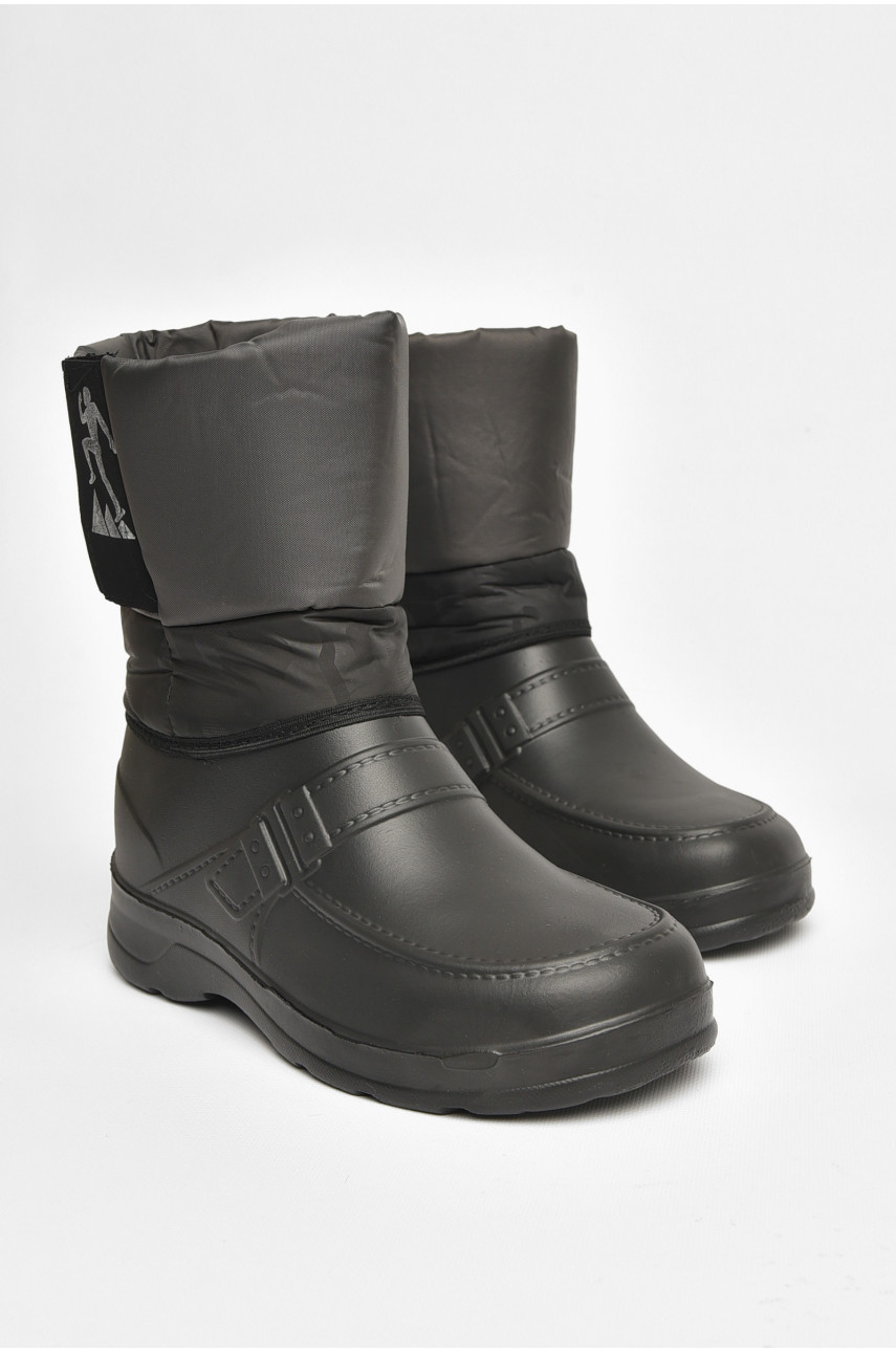 Дутики мужские пена на  меху черного цвета Воркер 204916