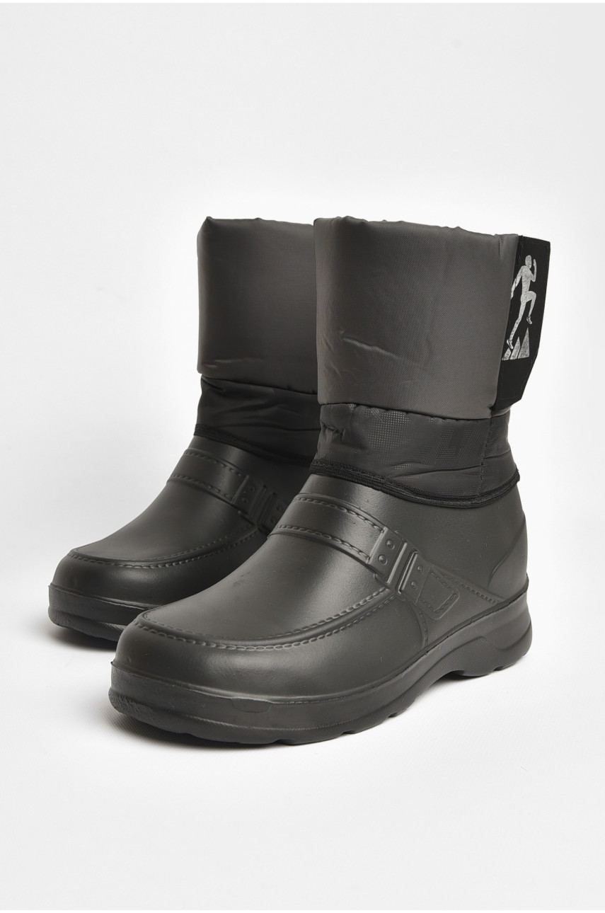 Дутики мужские пена на  меху черного цвета Воркер 204916