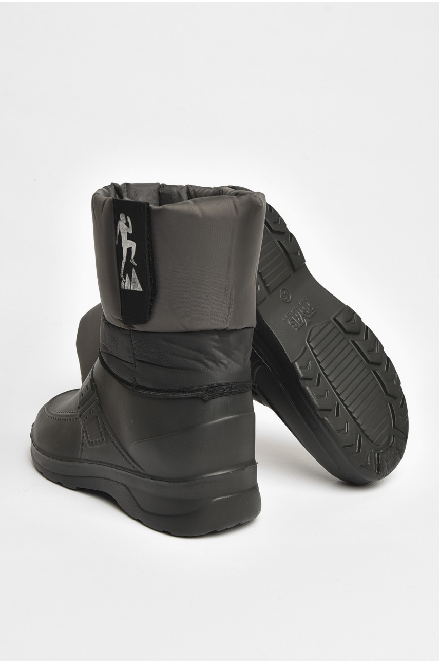 Дутики мужские пена на  меху черного цвета Воркер 204916