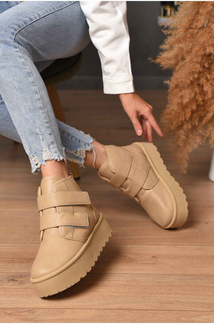 Уггі жіночі на хутрі бежевого кольору 2025-55-4 204925