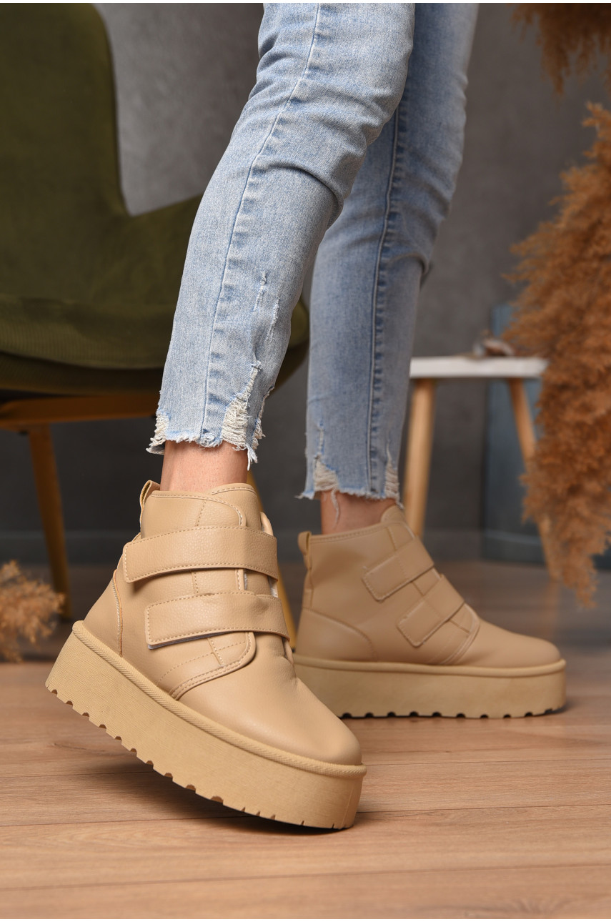 Уггі жіночі на хутрі бежевого кольору 2025-55-4 204925