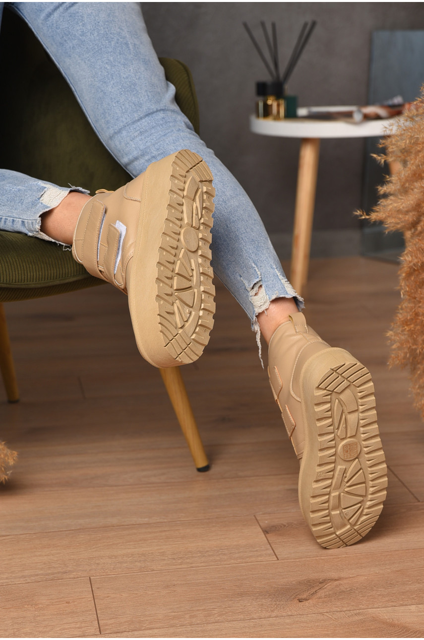 Уггі жіночі на хутрі бежевого кольору 2025-55-4 204925