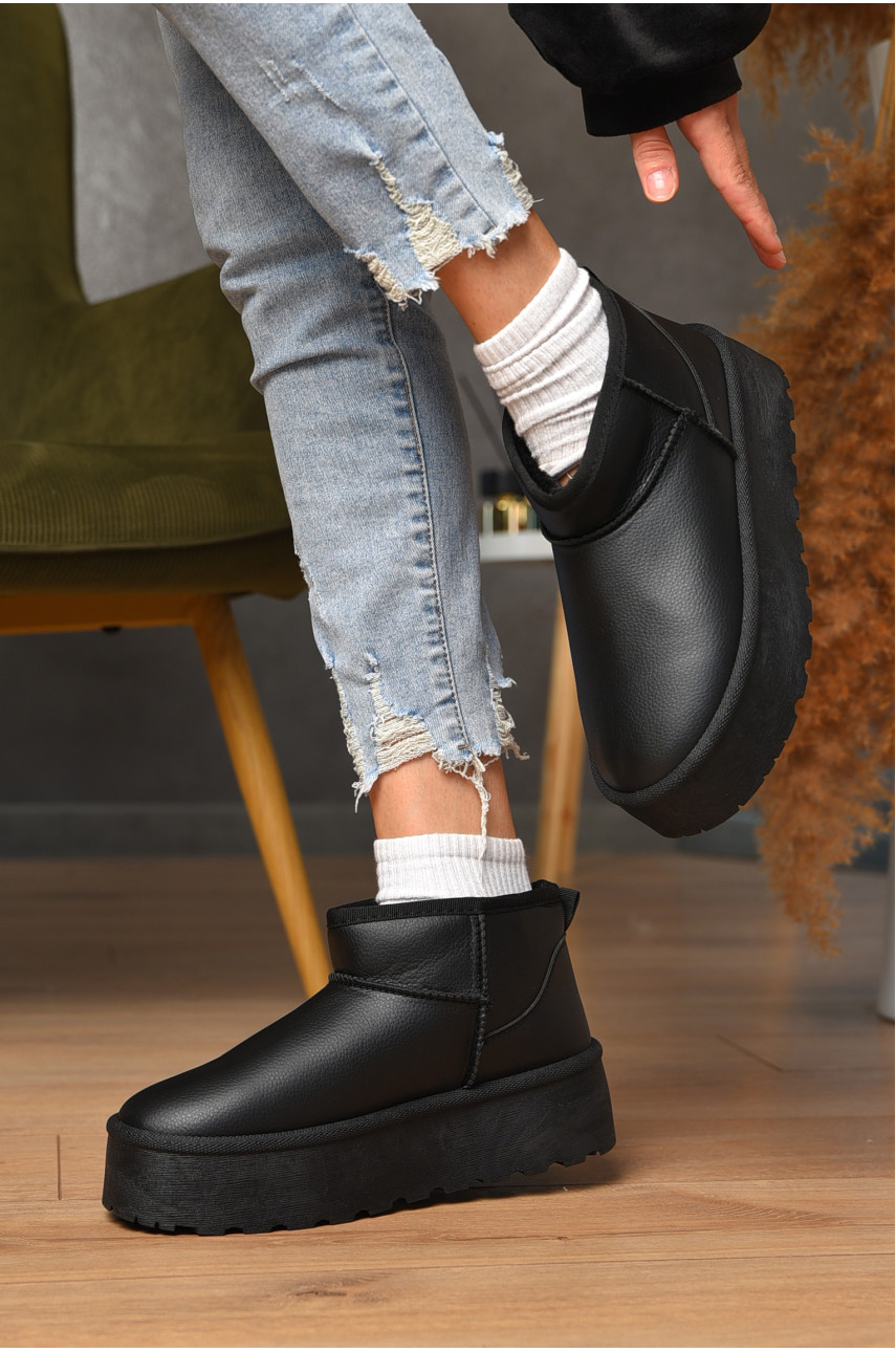 Уггі жіночі на хутрі чорного кольору 2025-53-1 204930