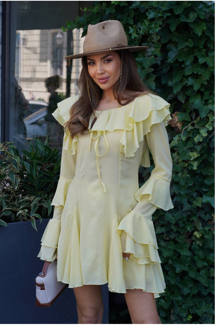 Платье женское однотонное светло-жёлтого цвета 2116 204936