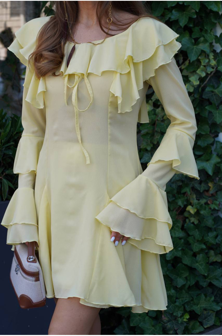 Платье женское однотонное светло-жёлтого цвета 2116 204936