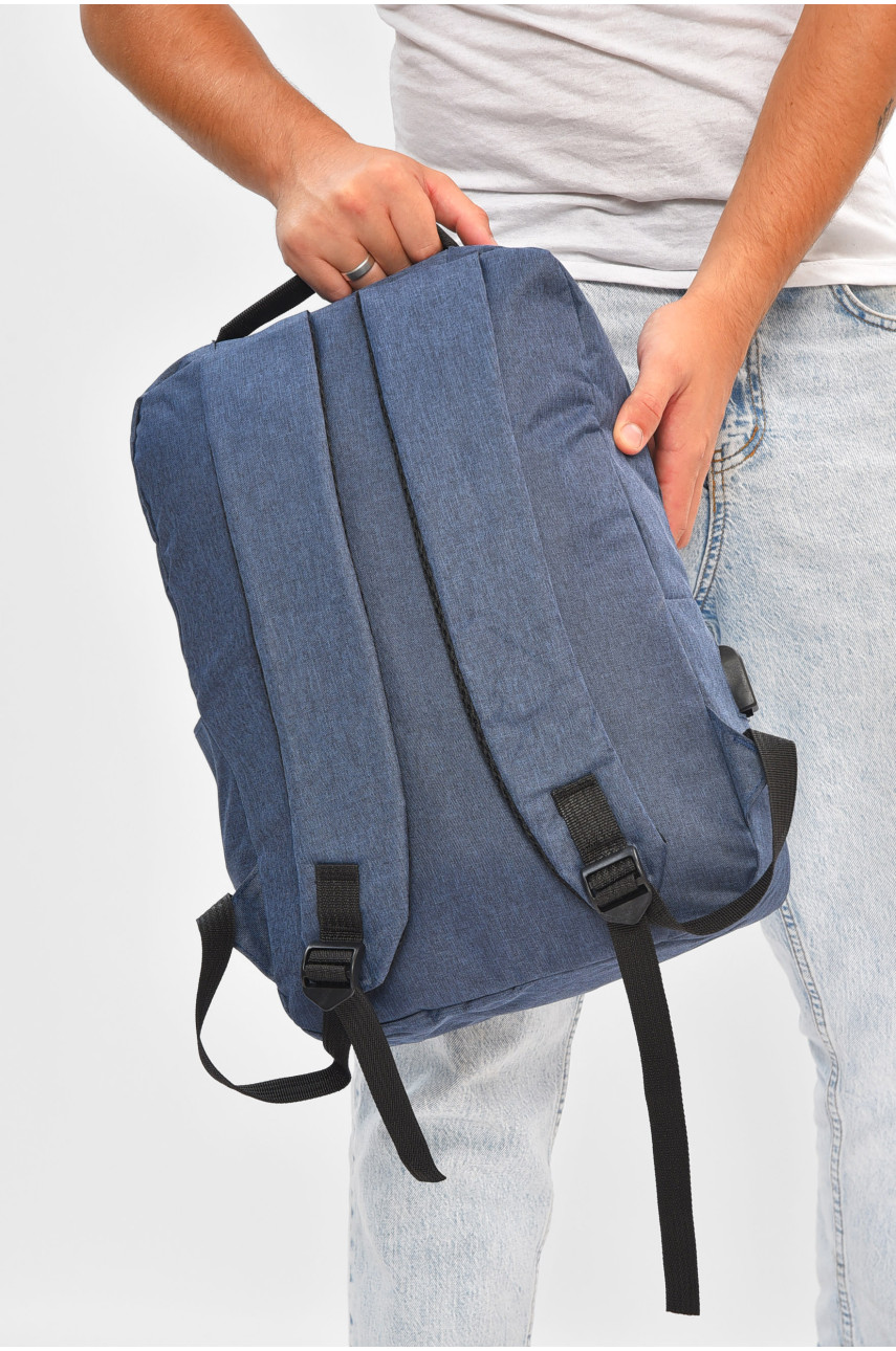 Рюкзак чоловічий спортивний 3в1 синього кольору з принтом 204939