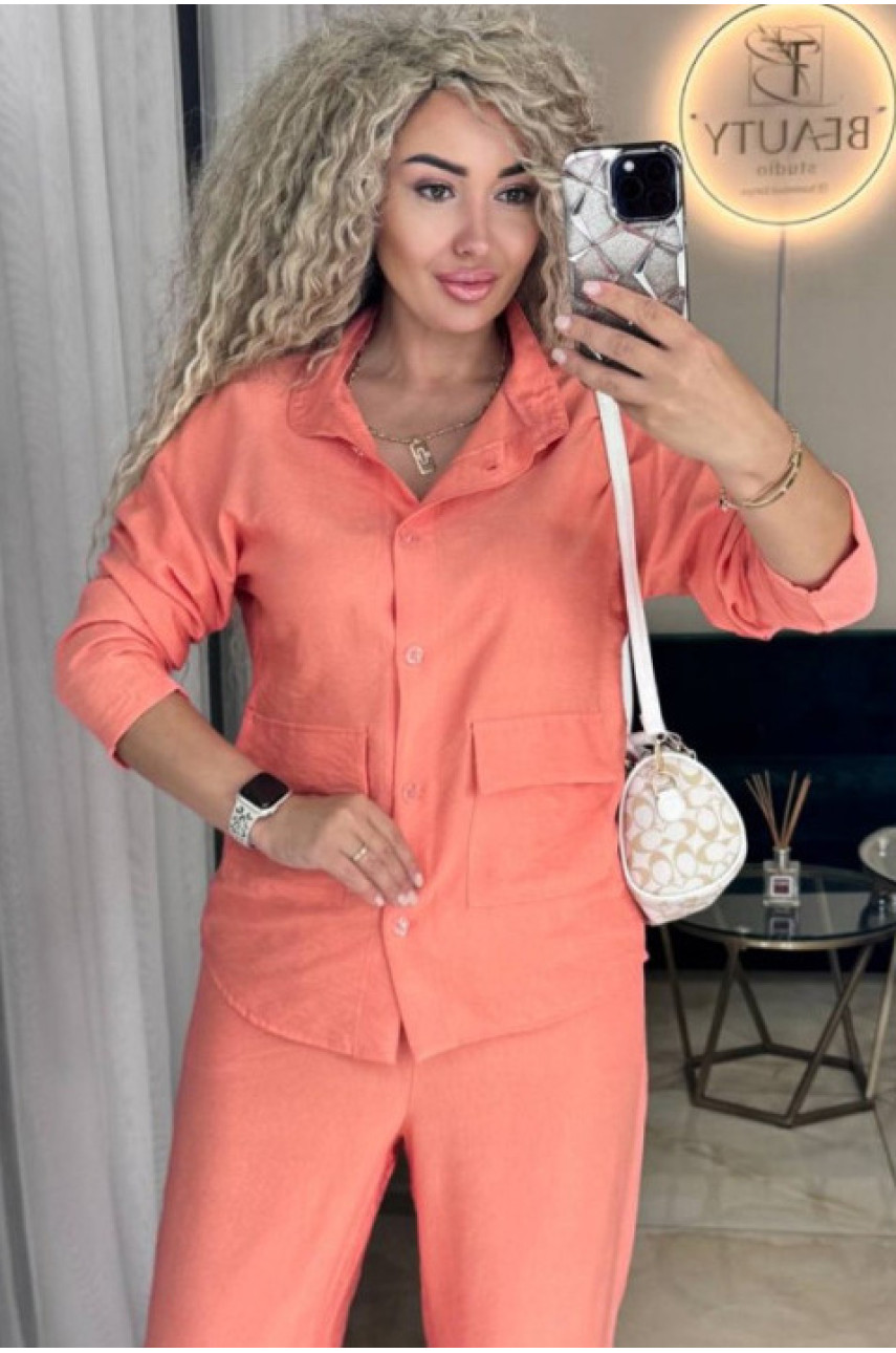 Костюм женский оранжевого цвета 3013 204947