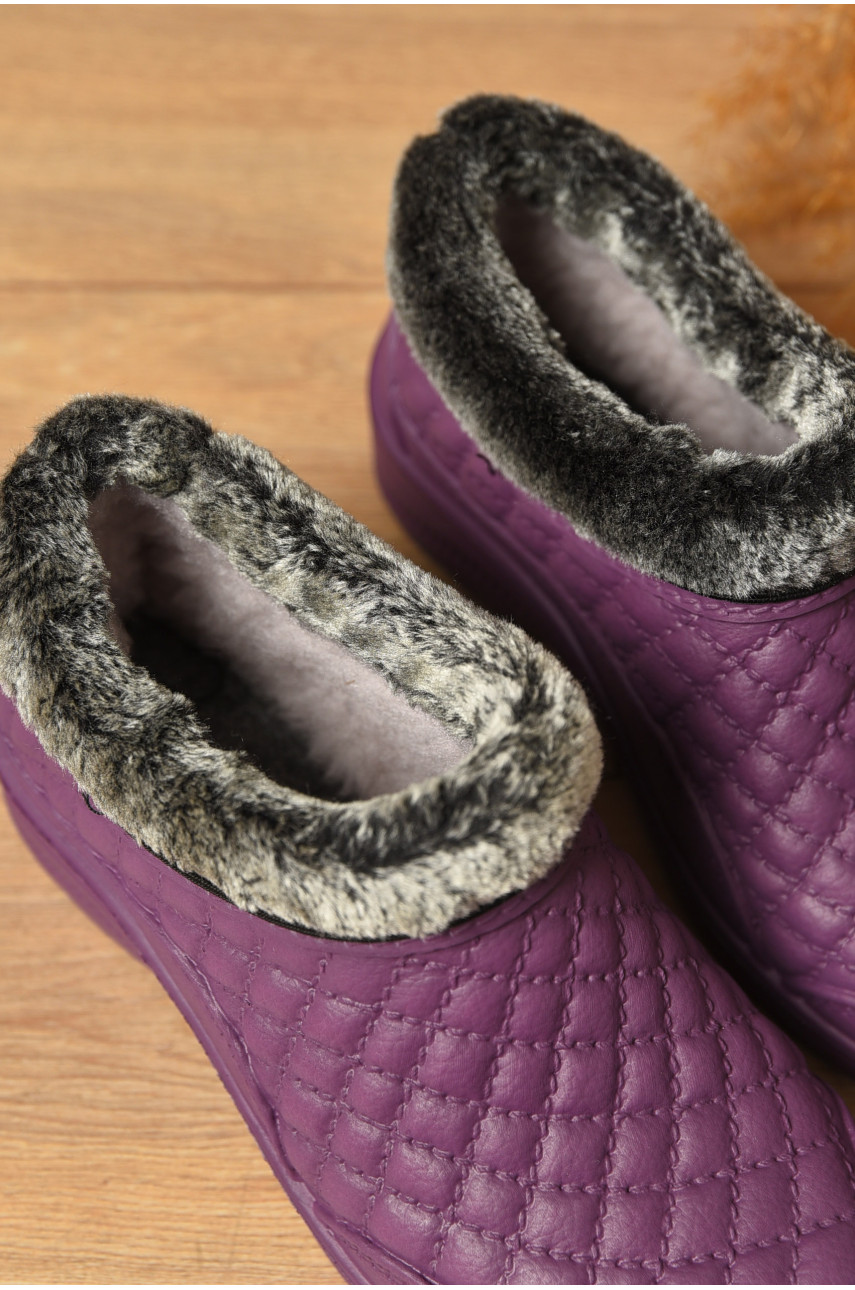 Галоши женские на меху бордового цвета Б-03 204954