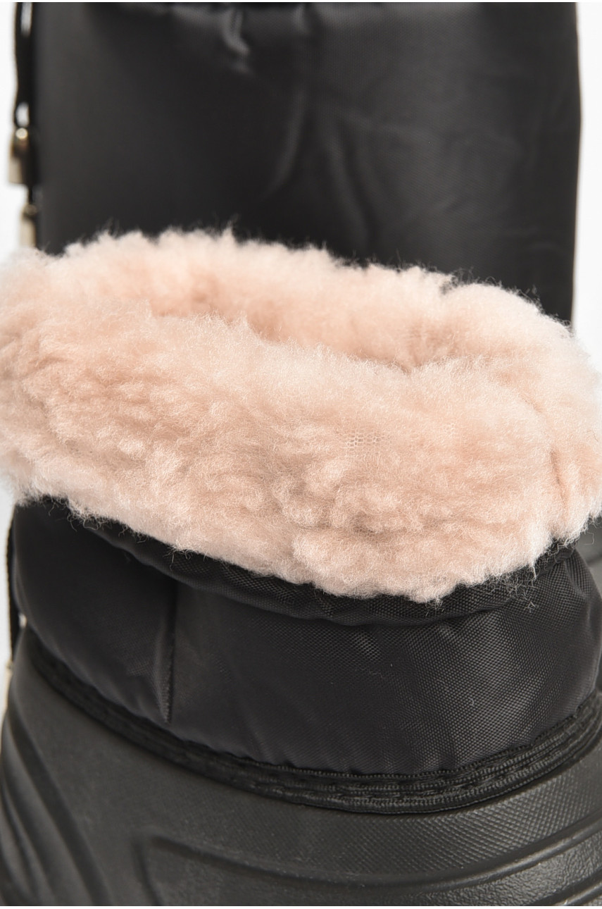 Дутики дитячі на хутрі чорного кольору Б-20 204965