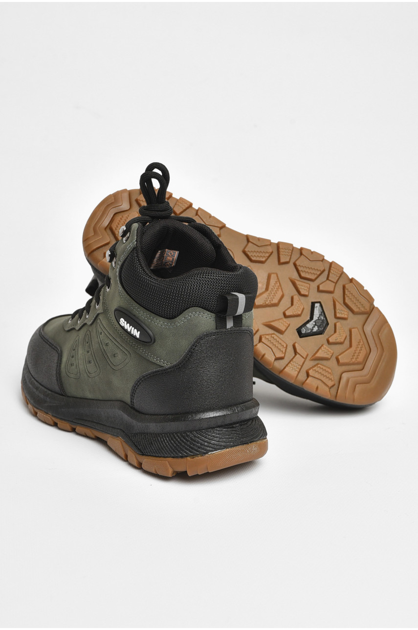 Черевики чоловічі зимові на хутрі темно-зеленого кольору YB10626-4 204966