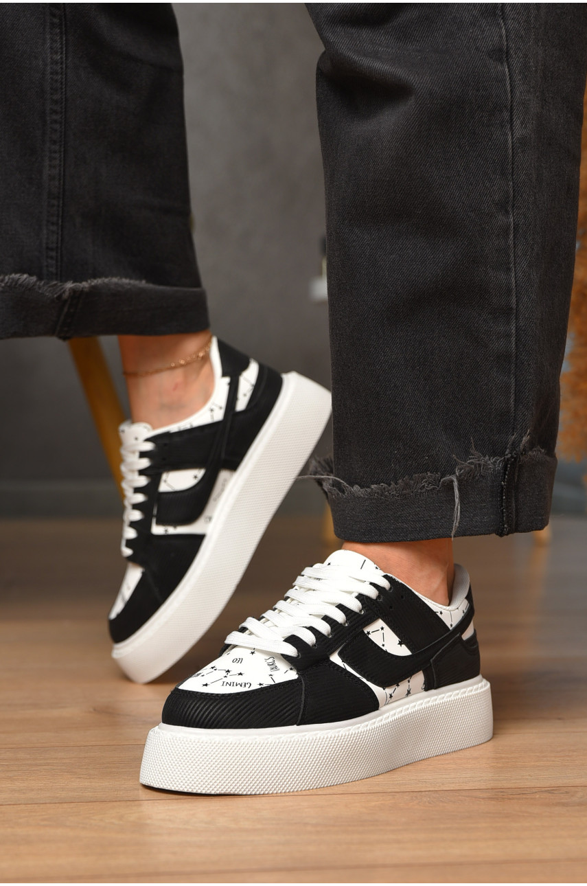 Кроссовки женские черного цвета на шнуровке 2025-15-1 204982