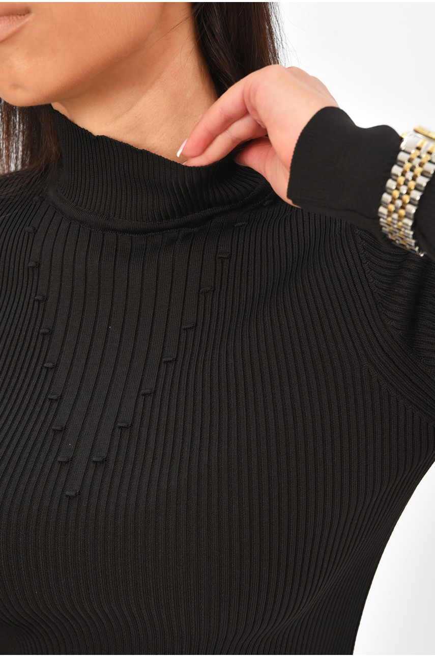 Гольф жіночий однотонний чорного кольору 1888 204984 Гольф жіночий однотонний чорного кольору 1888 204984