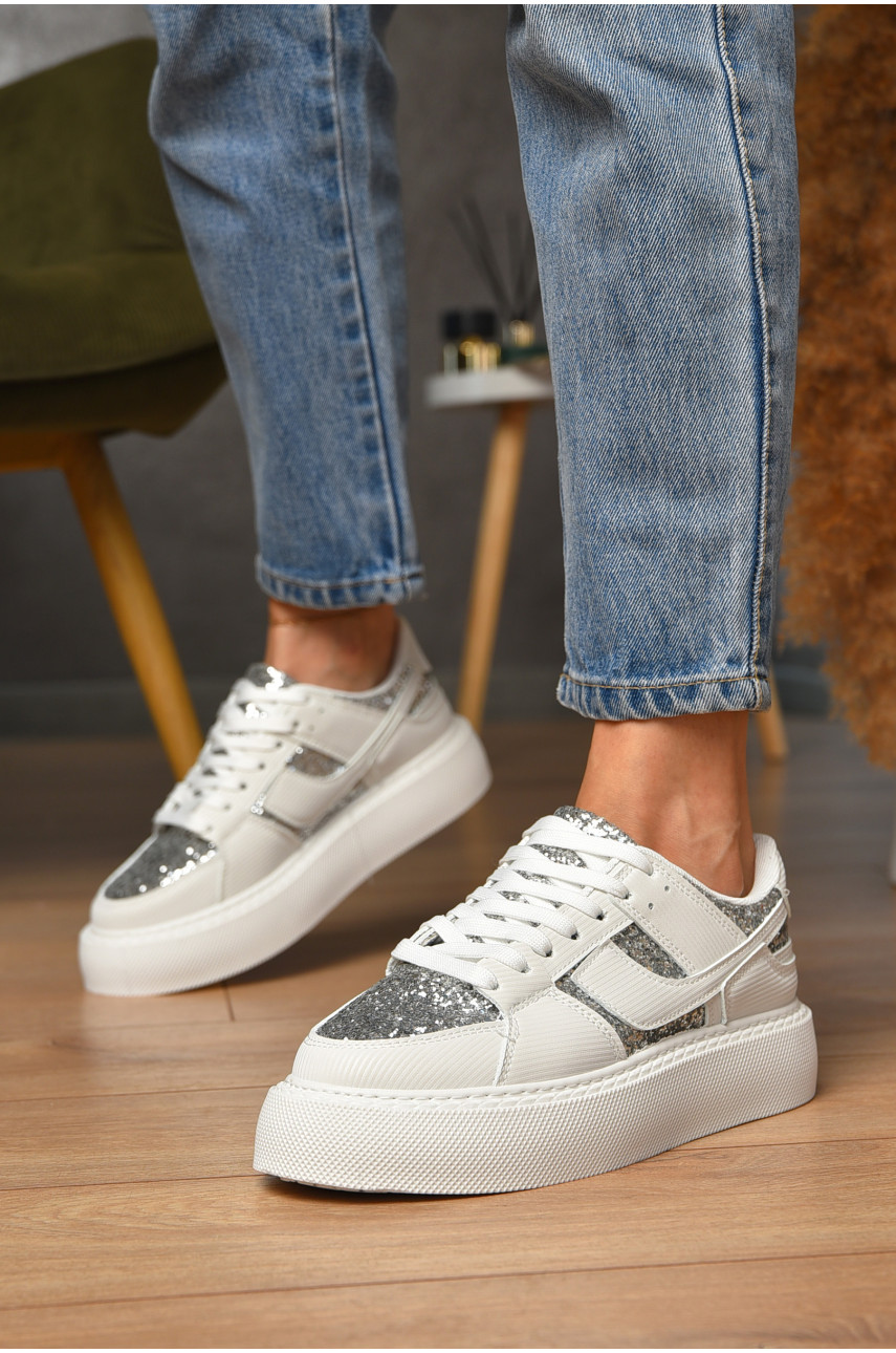 Кроссовки женские белого цвета на шнуровке 2025-12-2 204988