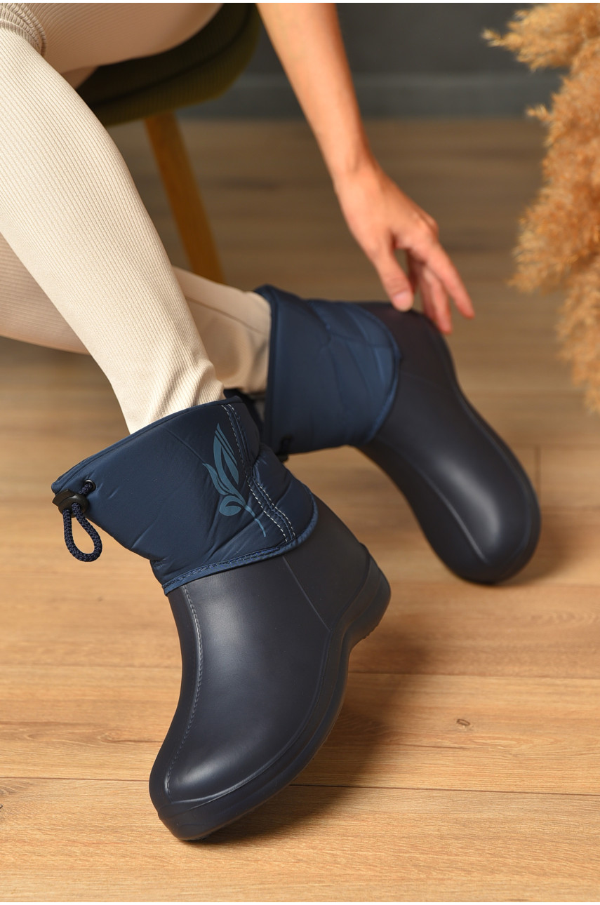 Дутики женские на меху синего цвета D-335 204992