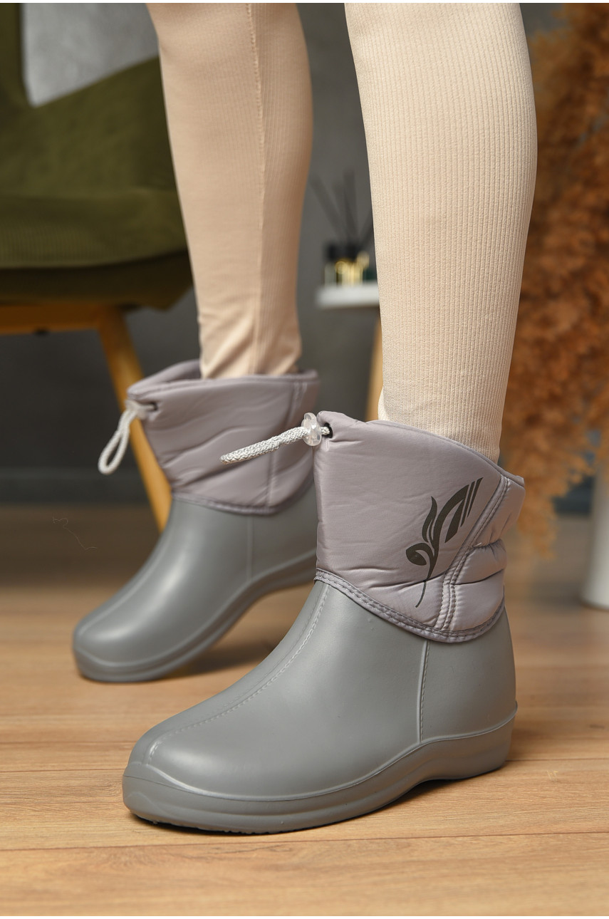 Дутики женские на меху серого цвета D-335 204999