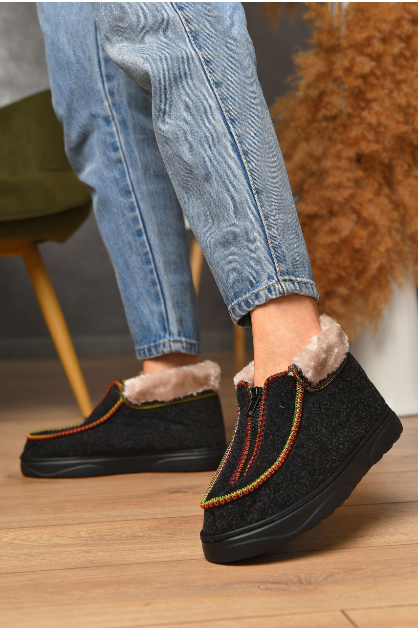 Бурки женские на меху темно-серого цвета Бурок-4 205004