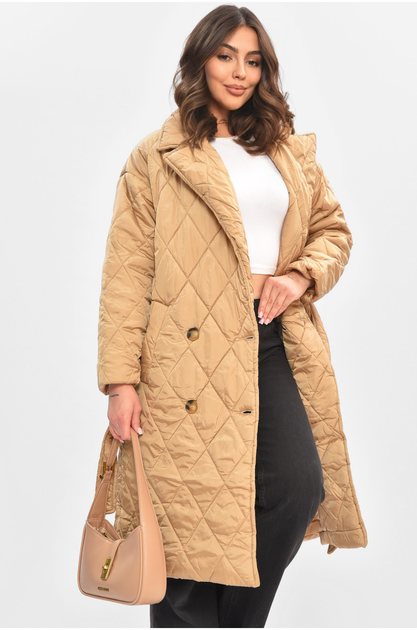 Куртка жіноча демісезонна темно-бежевого кольору 5623 205006