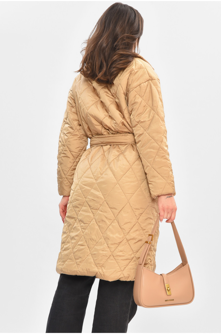 Куртка жіноча демісезонна темно-бежевого кольору 5623 205006
