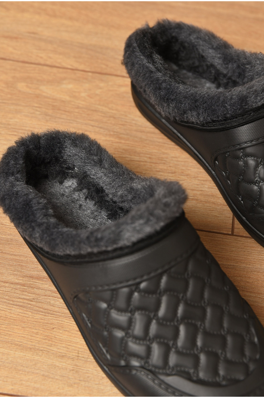 Калоші жіночі без задника утеплені чорного кольору L-8 205007