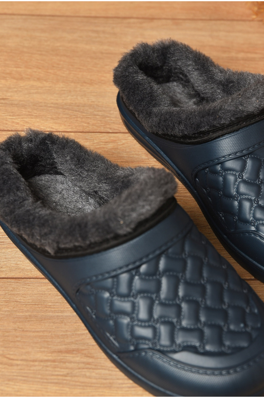 Калоші жіночі без задника утеплені темно-синього кольору L-8 205008