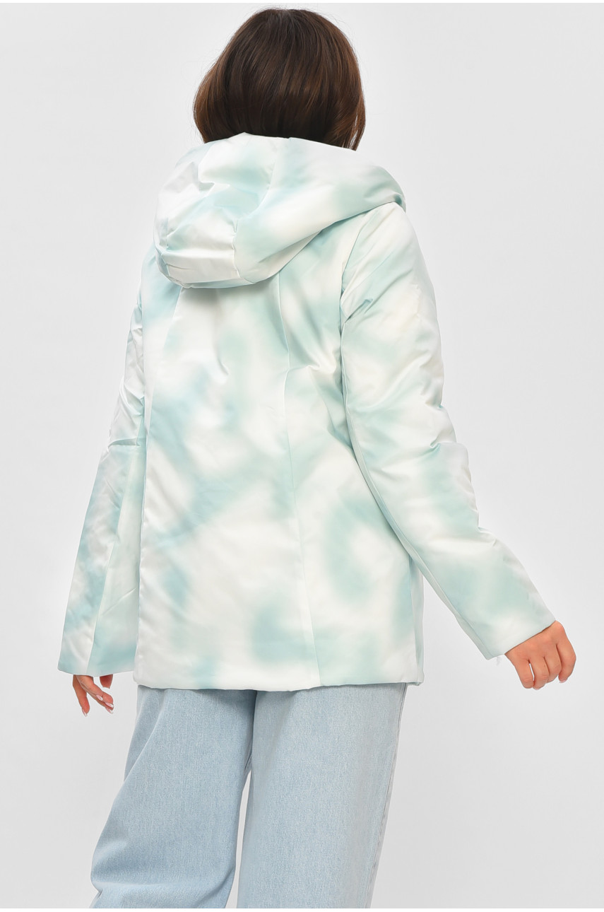Куртка жіноча демісезонна м'ятного кольору з принтом 6685 205010