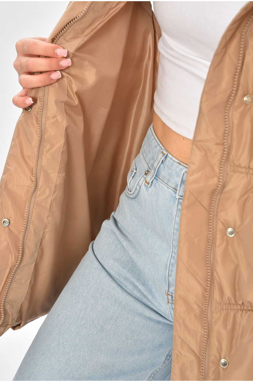 Жилетка женская однотонная бежевого цвета 515 205034