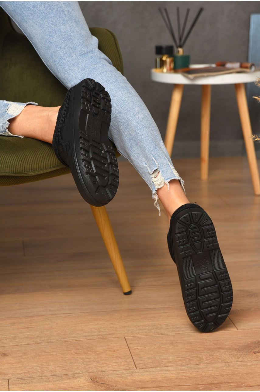 Галоши женские без задника утепленные черного цвета ГП-24 205044