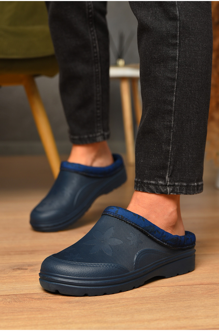 Галоши женские без задника утепленные синего цвета ГП-24 205050