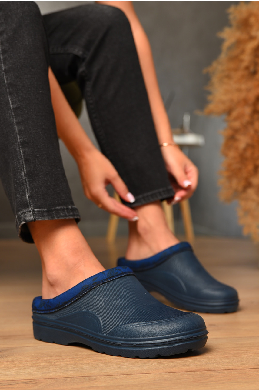 Галоши женские без задника утепленные синего цвета ГП-24 205050