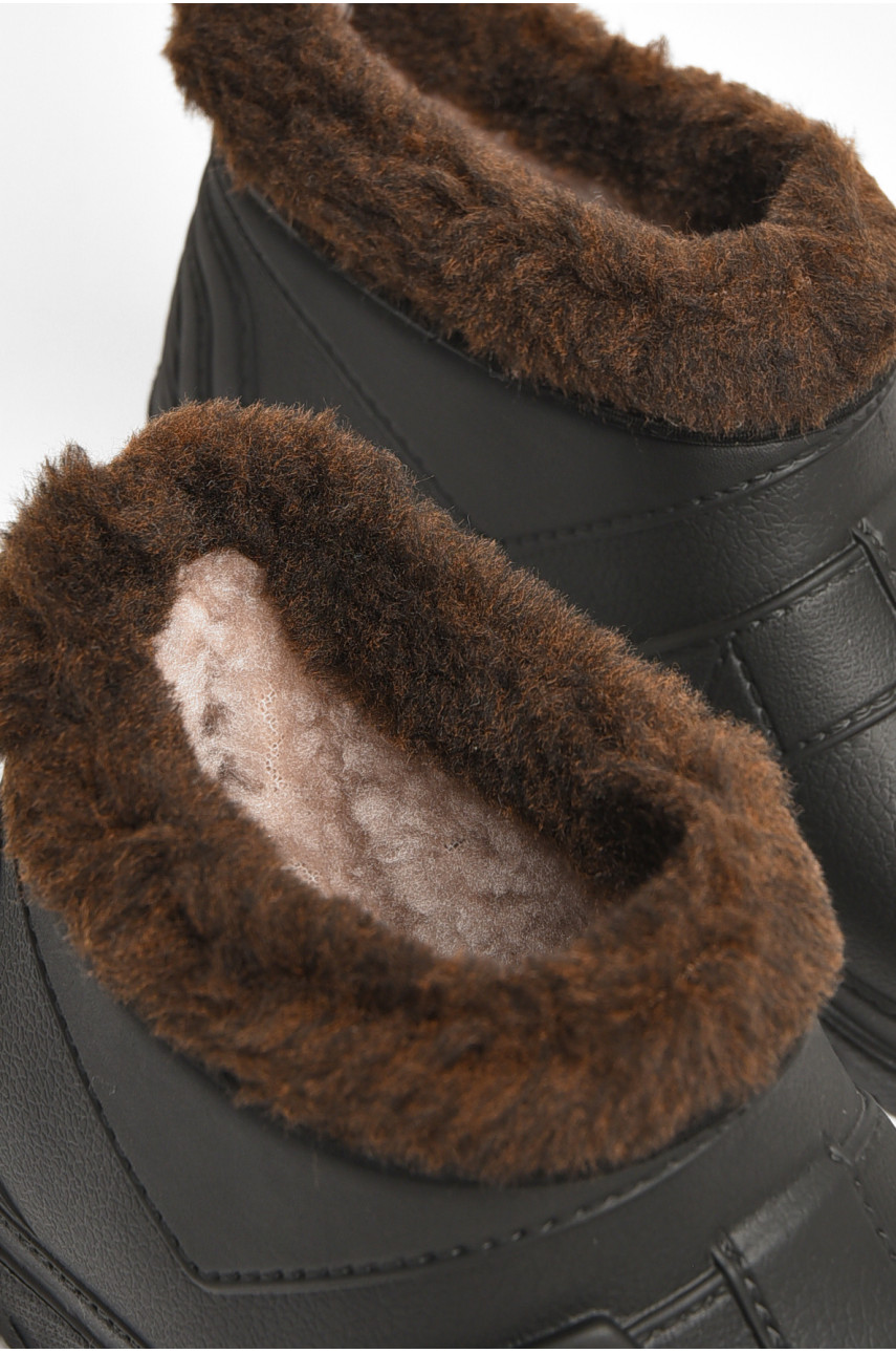 Галоши мужские на меху черного цвета Б-16 205052