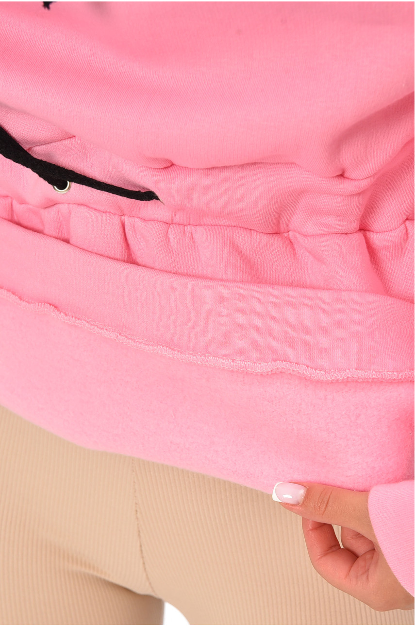 Туника женская на флисе розового цвета с надписью 205054