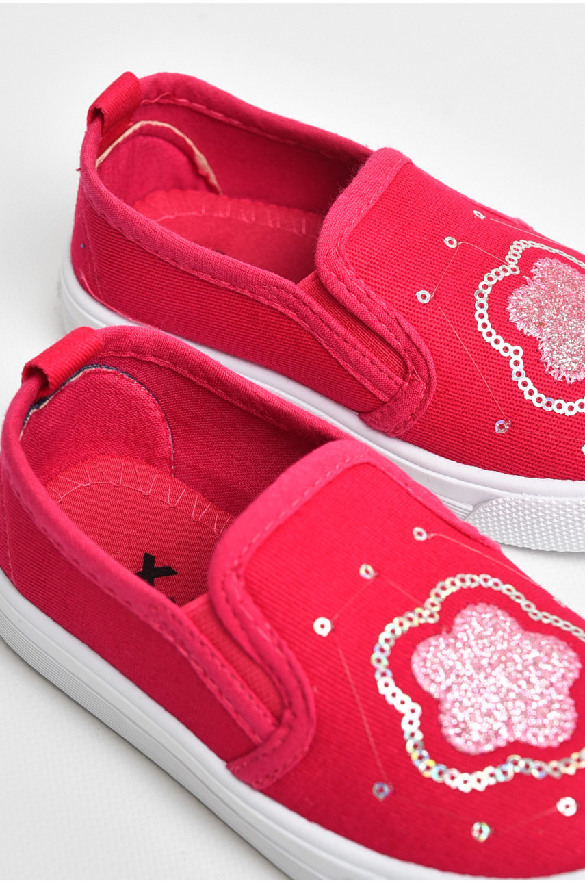 Мокасины детские для девочки розового цвета с35 205062