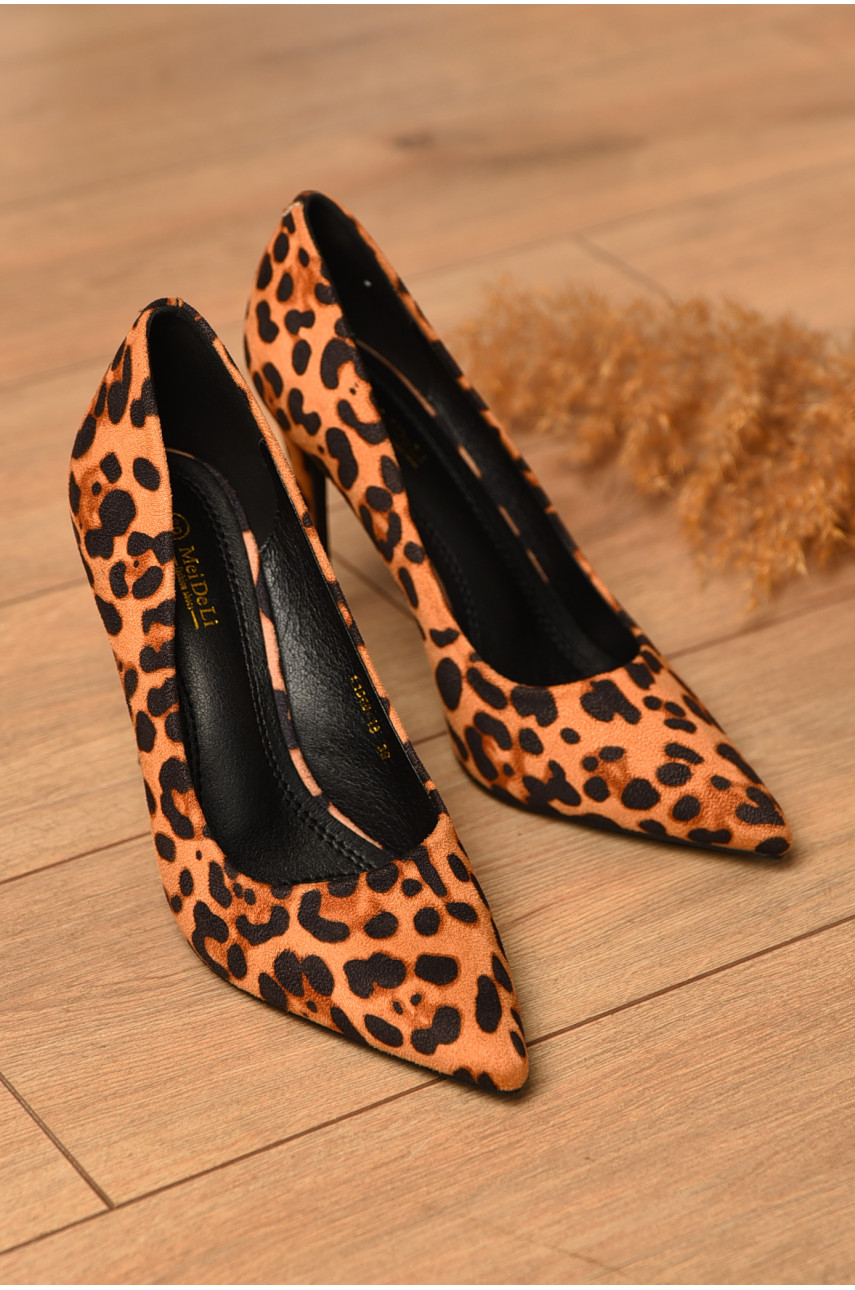 Туфли женские бежевого цвета с леопардовым принтом L1068-13 205064