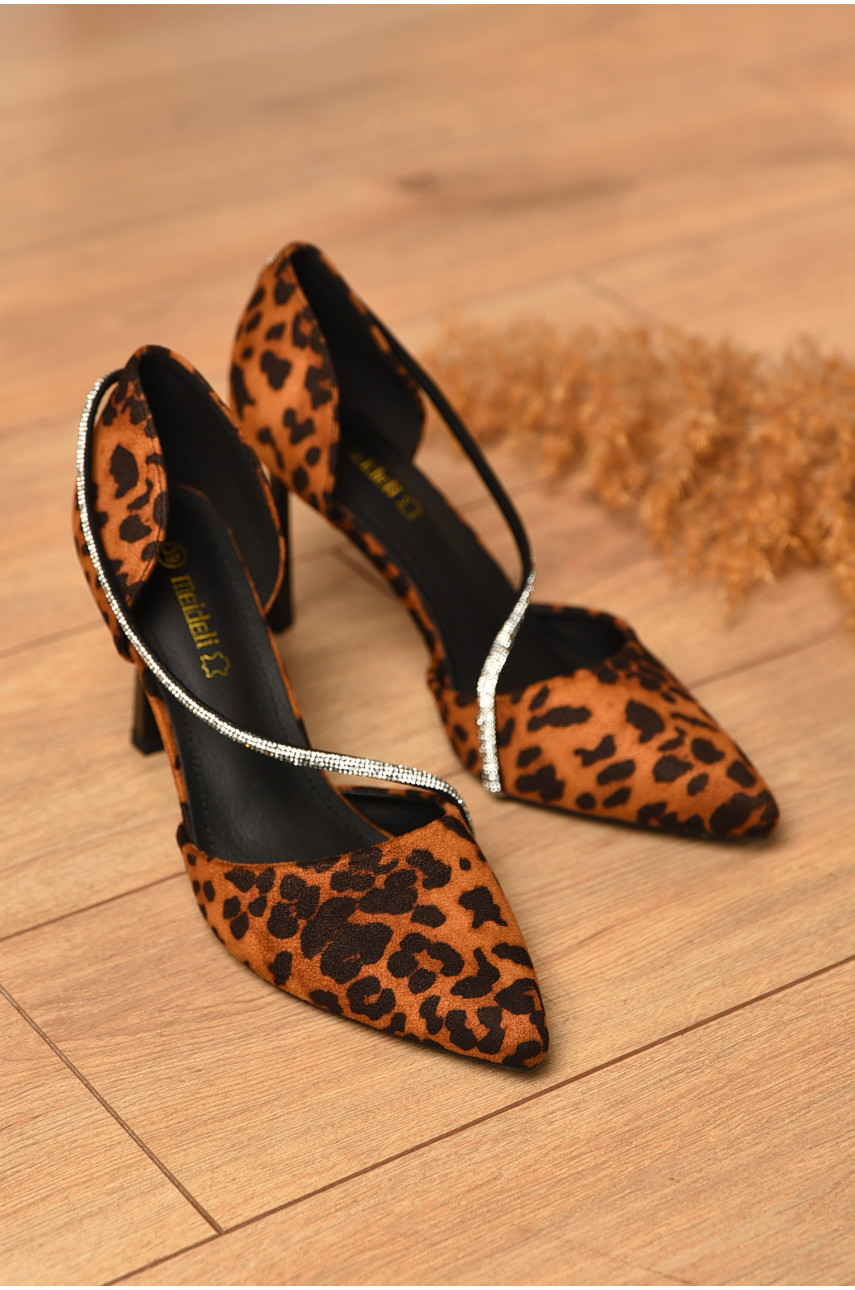 Туфлі жіночі коричневогого кольору з леопардовим принтом SТ023-7 205068