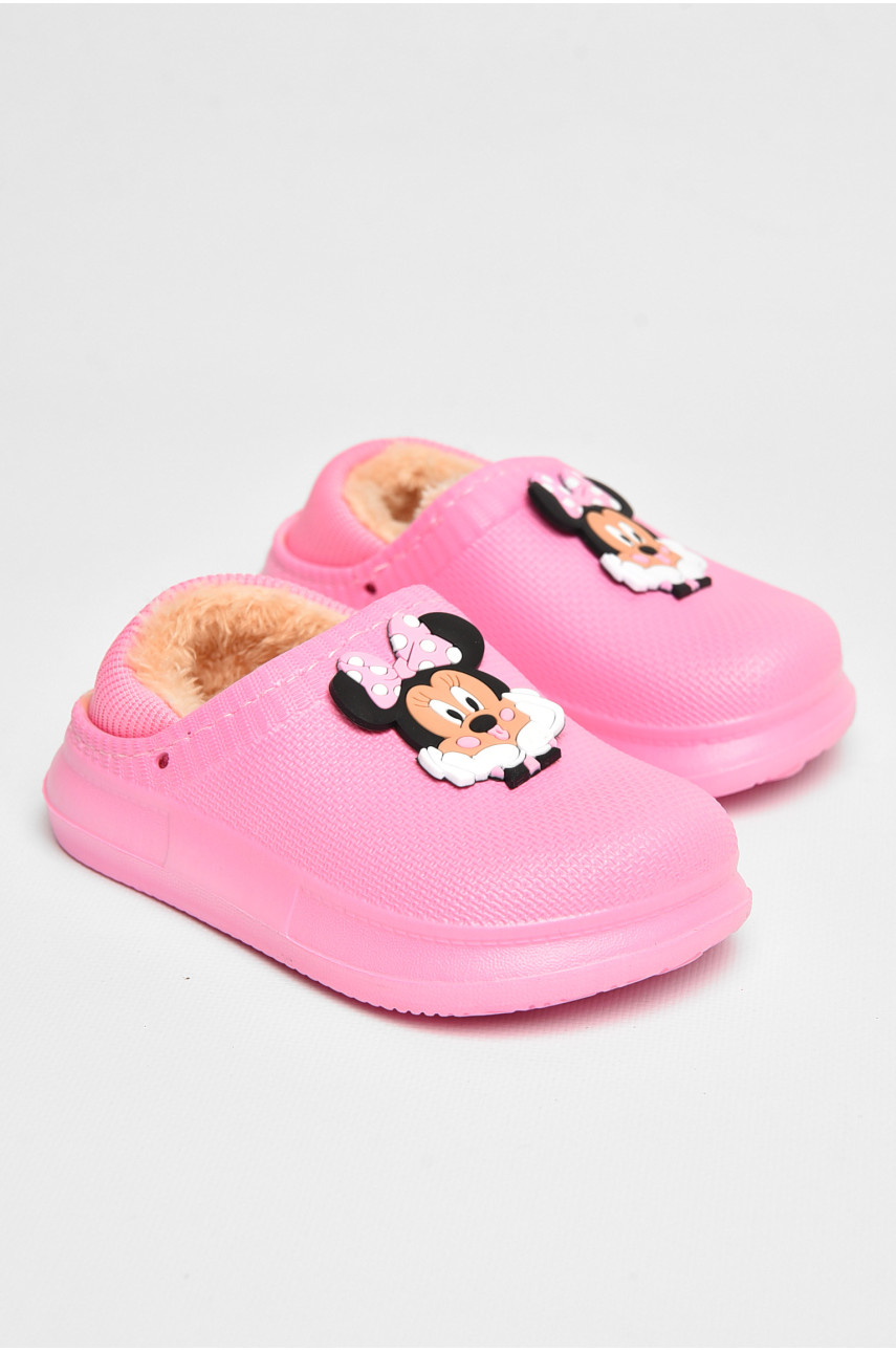 Калоши детские без задника утепленные розового цвета 8066-1 205070