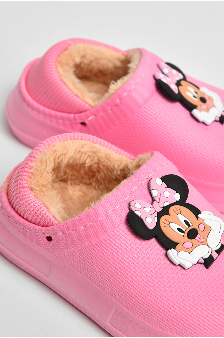 Калоши детские без задника утепленные розового цвета 8066-1 205070