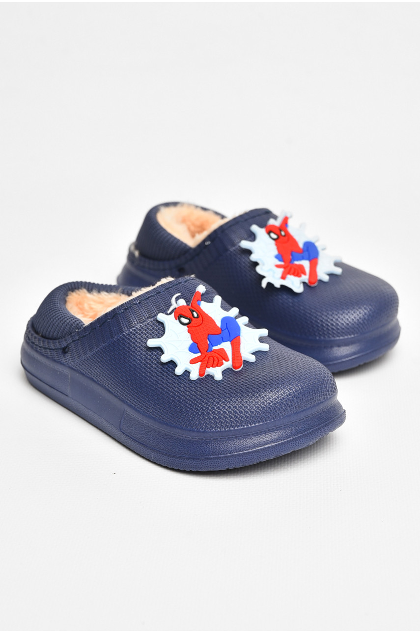 Галоші дитячі без задника утеплені темно-синього кольору 8066-1 205072