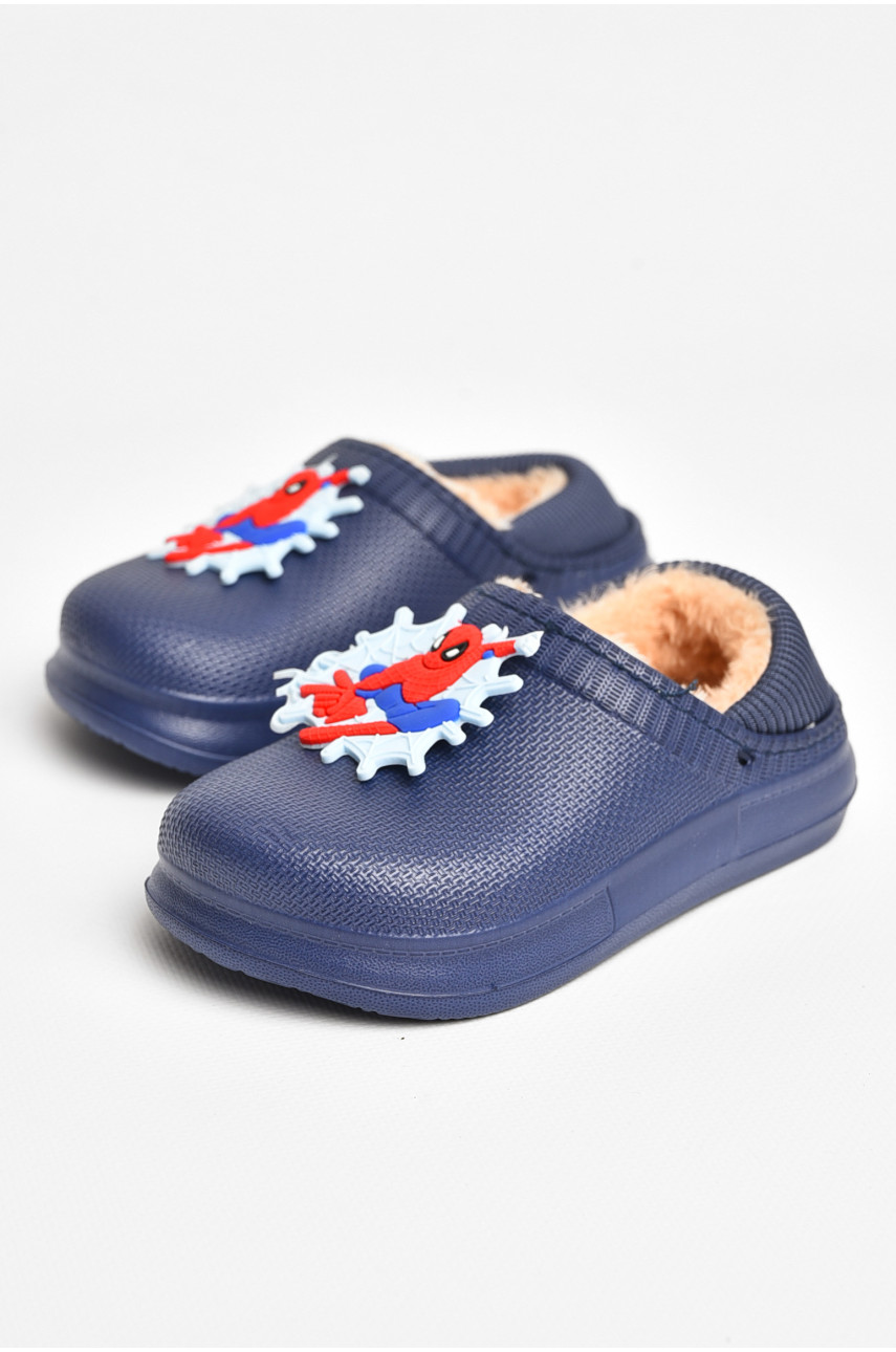 Галоші дитячі без задника утеплені темно-синього кольору 8066-1 205072