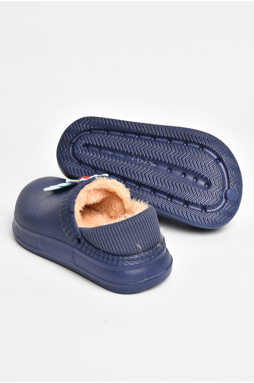 Калоши детские без задника утепленные темно-синего цвета 8066-1 205072