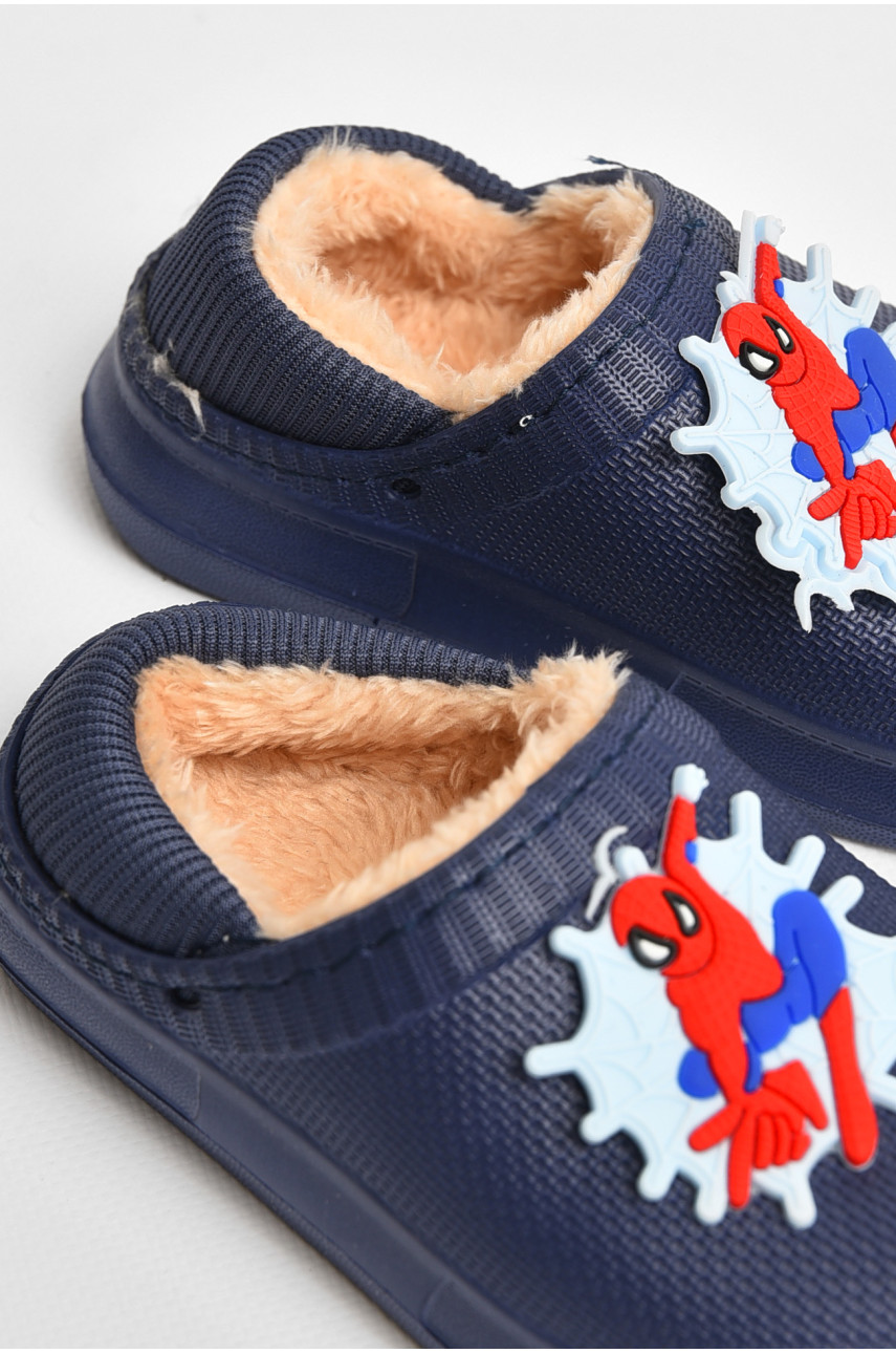 Калоши детские без задника утепленные темно-синего цвета 8066-1 205072