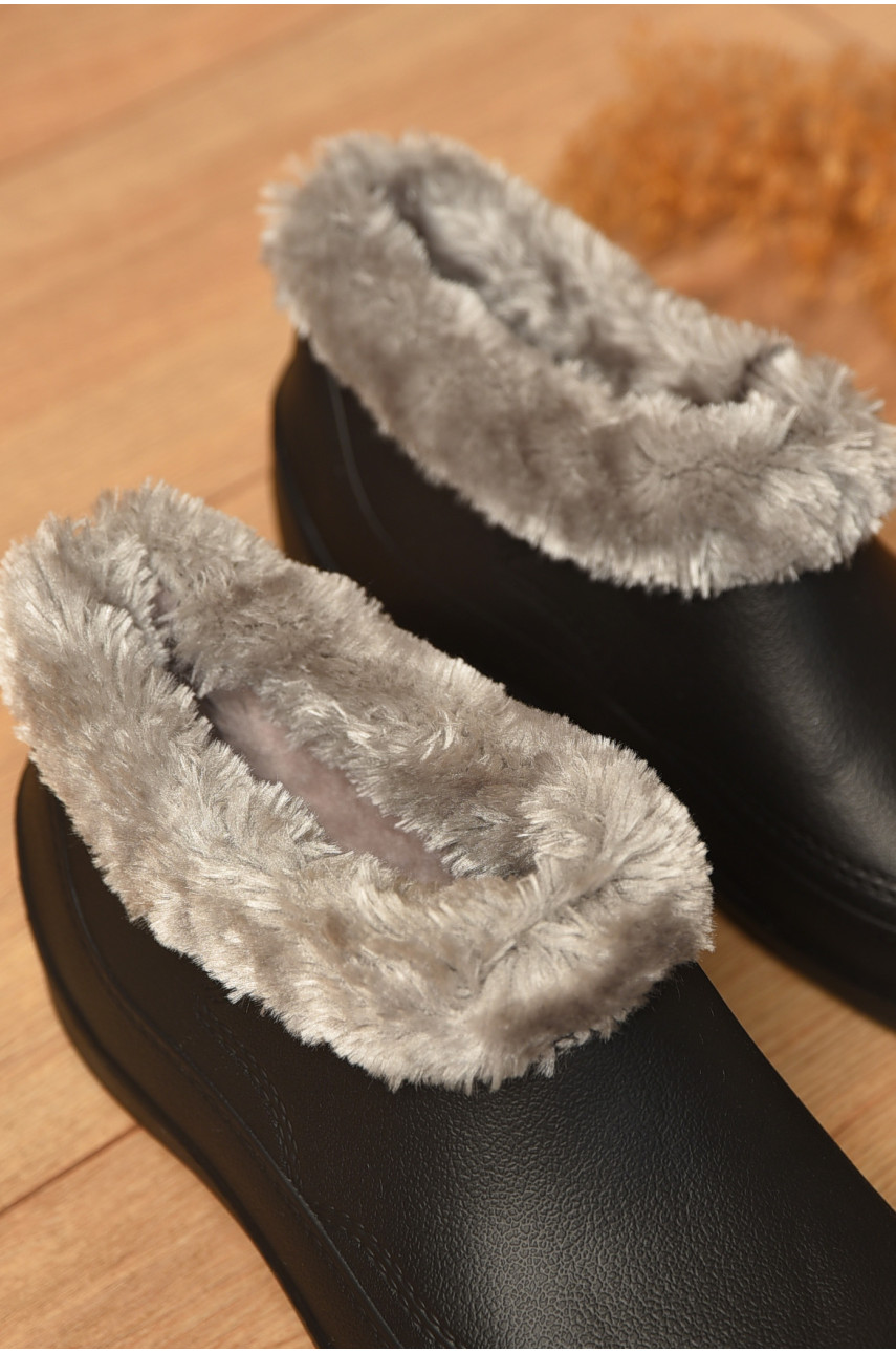 Калоші жіночі на хутрі чорного кольору ЖГ-01мс 205077