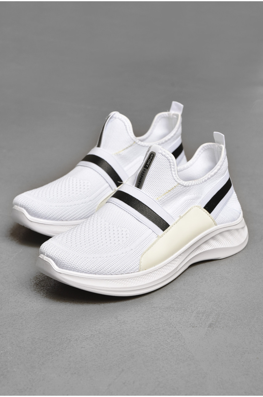 Кроссовки мужские белого цвета текстиль А24-2 205081