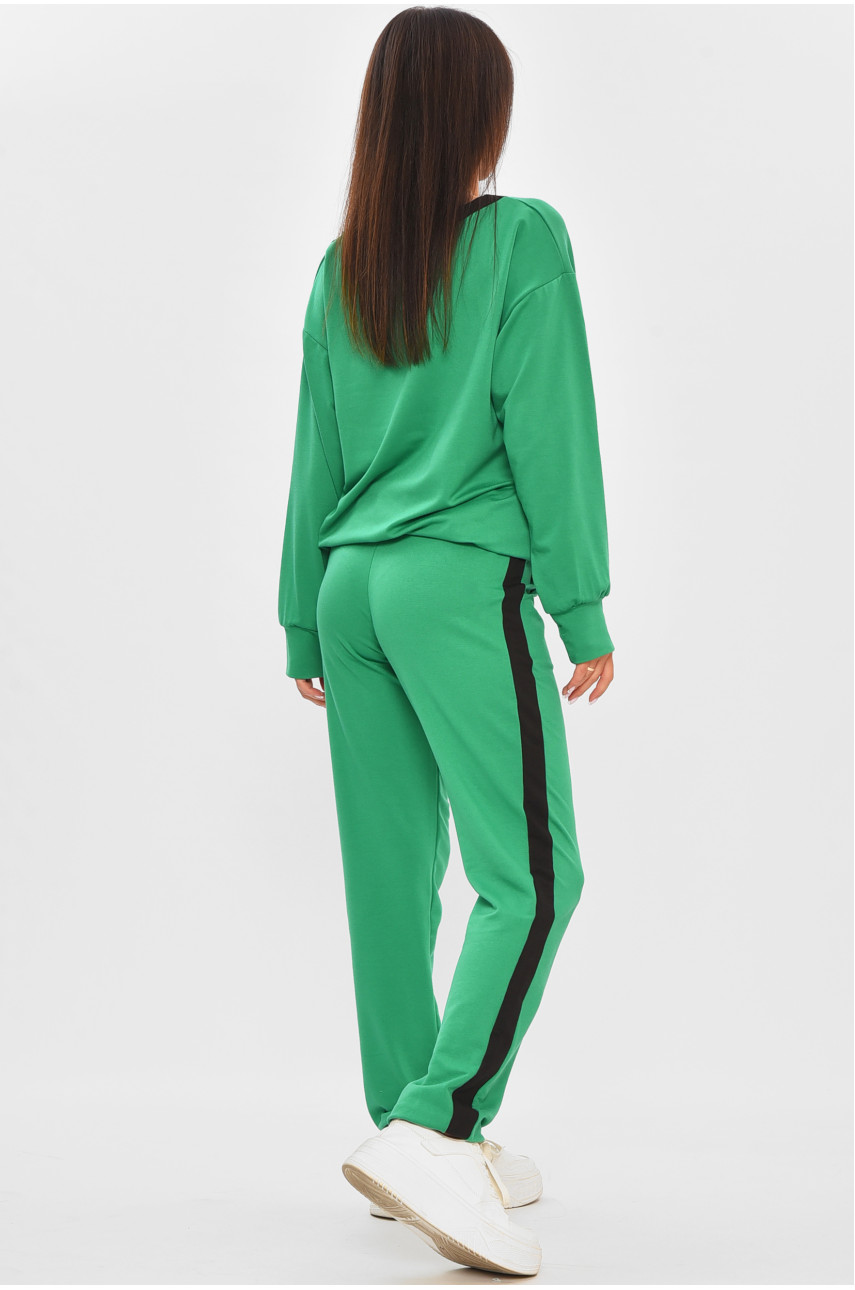 Костюм женский однотонный зеленого цвета 409 205083