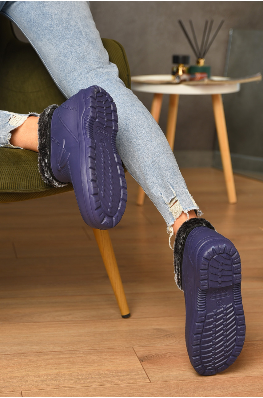 Галоши женские на меху фиолетового цвета Б-21 205084