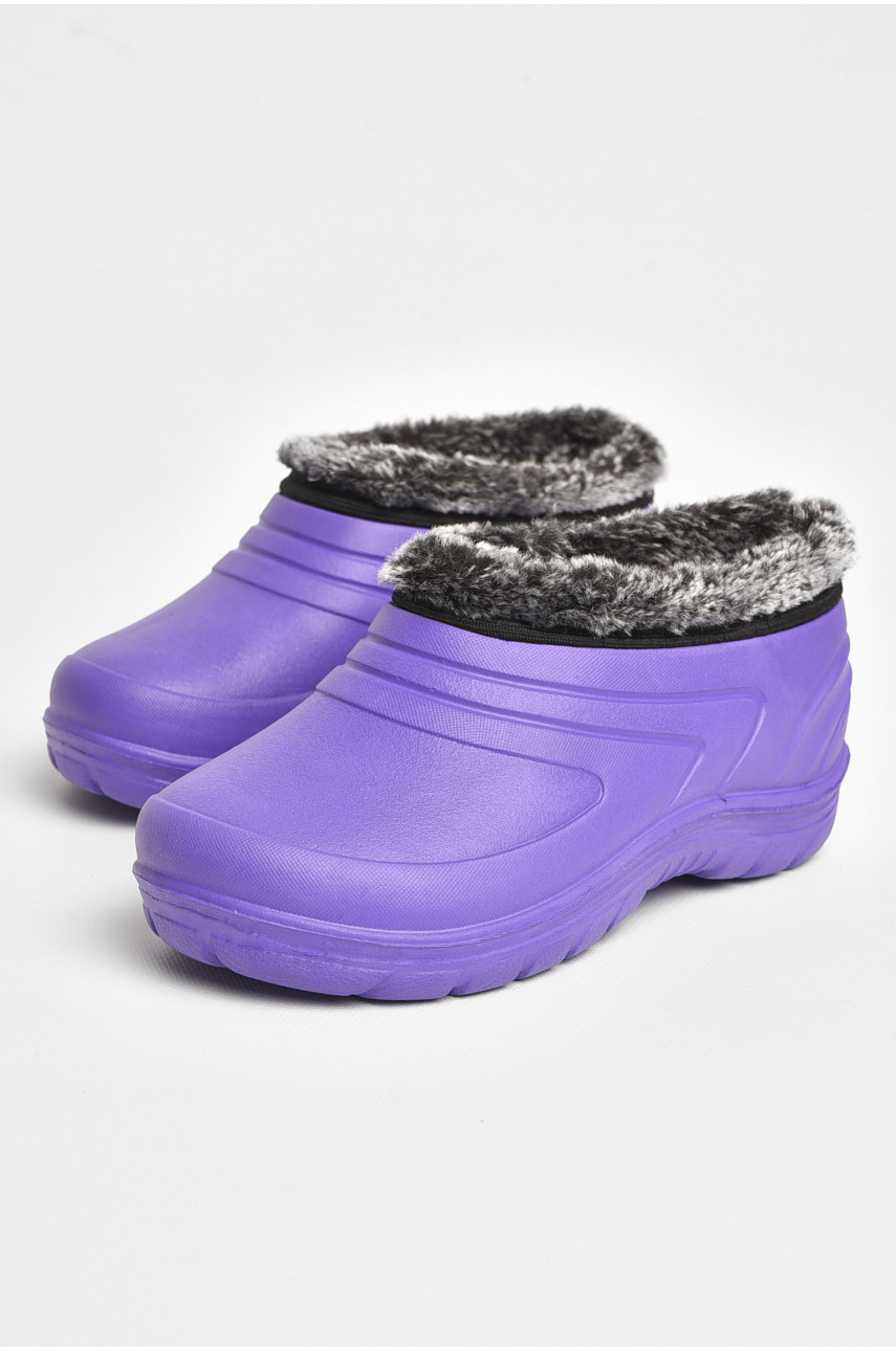 Галоші дитячі на хутрі бузкового кольору Б-20 205086