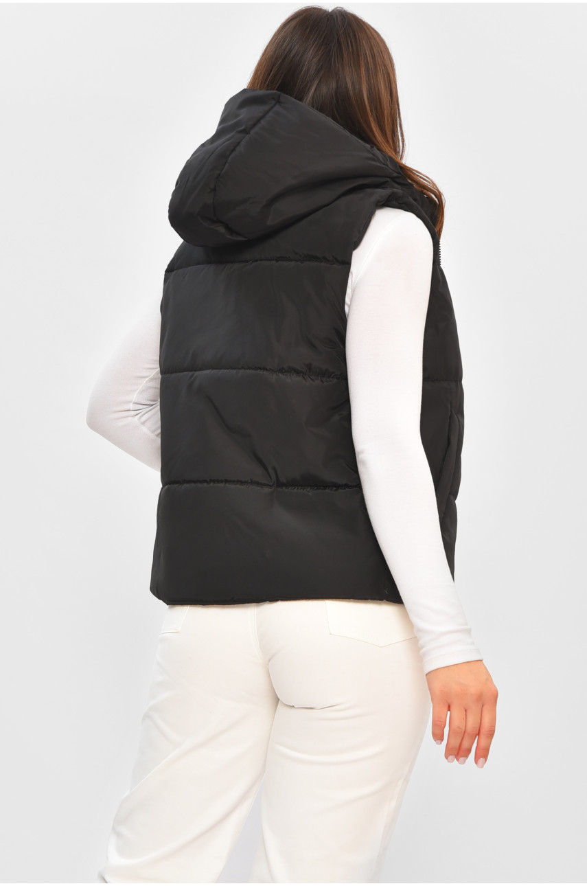 Жилетка женская демисезонная черного цвета 8872 205095 Жилетка женская демисезонная черного цвета 8872 205095